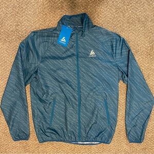 Odlo *NEW* Running Jacket Full Zip  Men’s Large Windbreaker Blue NWT